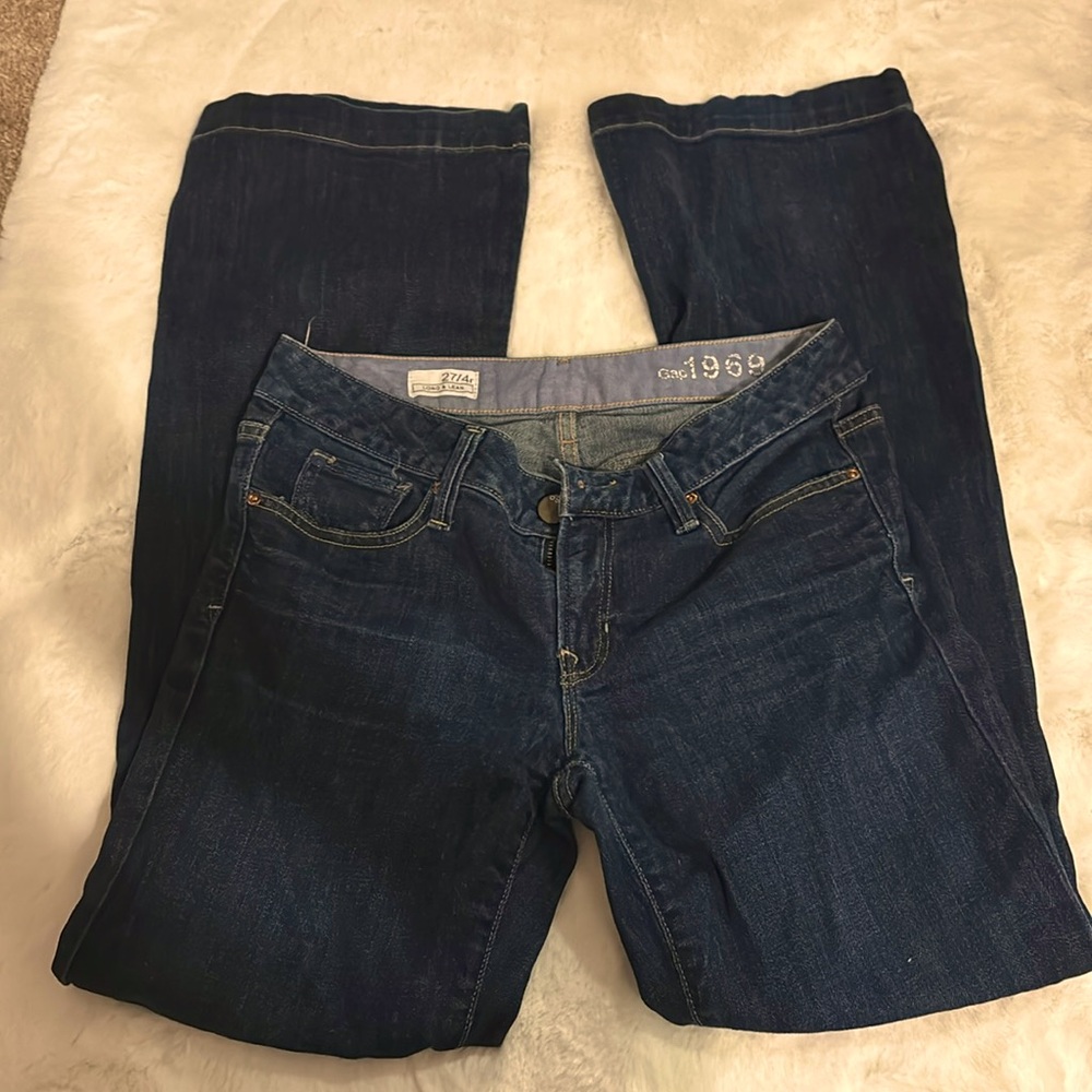Blue flared bottoms